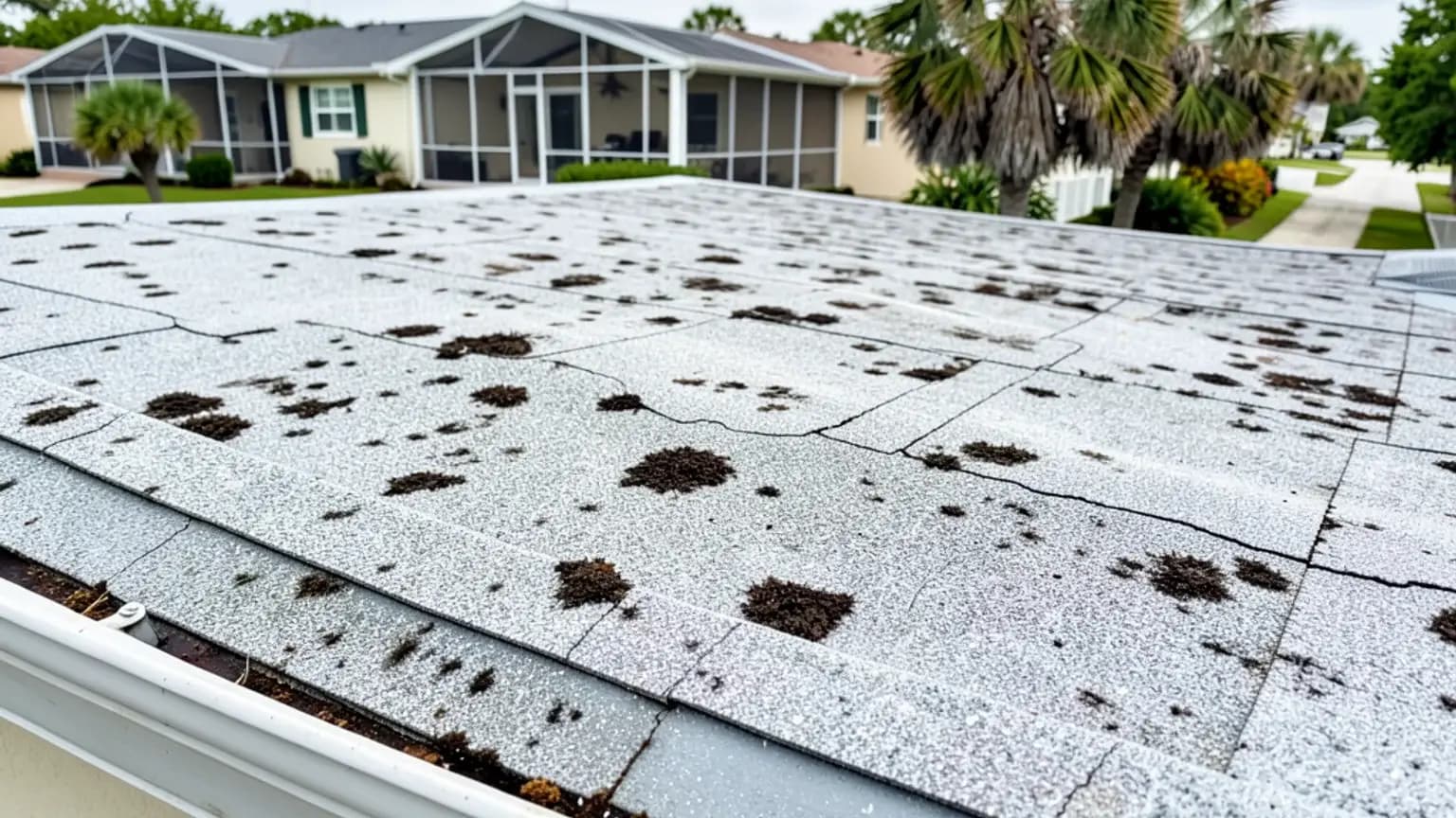 Roof Damage typical to Florida Naples claims.