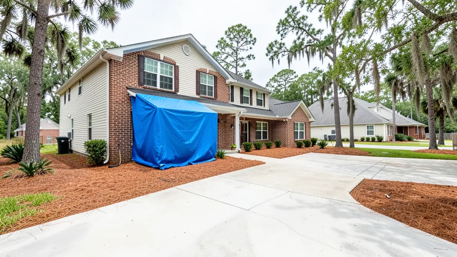 Flat Roof Membrane Damage claim scenario photograph