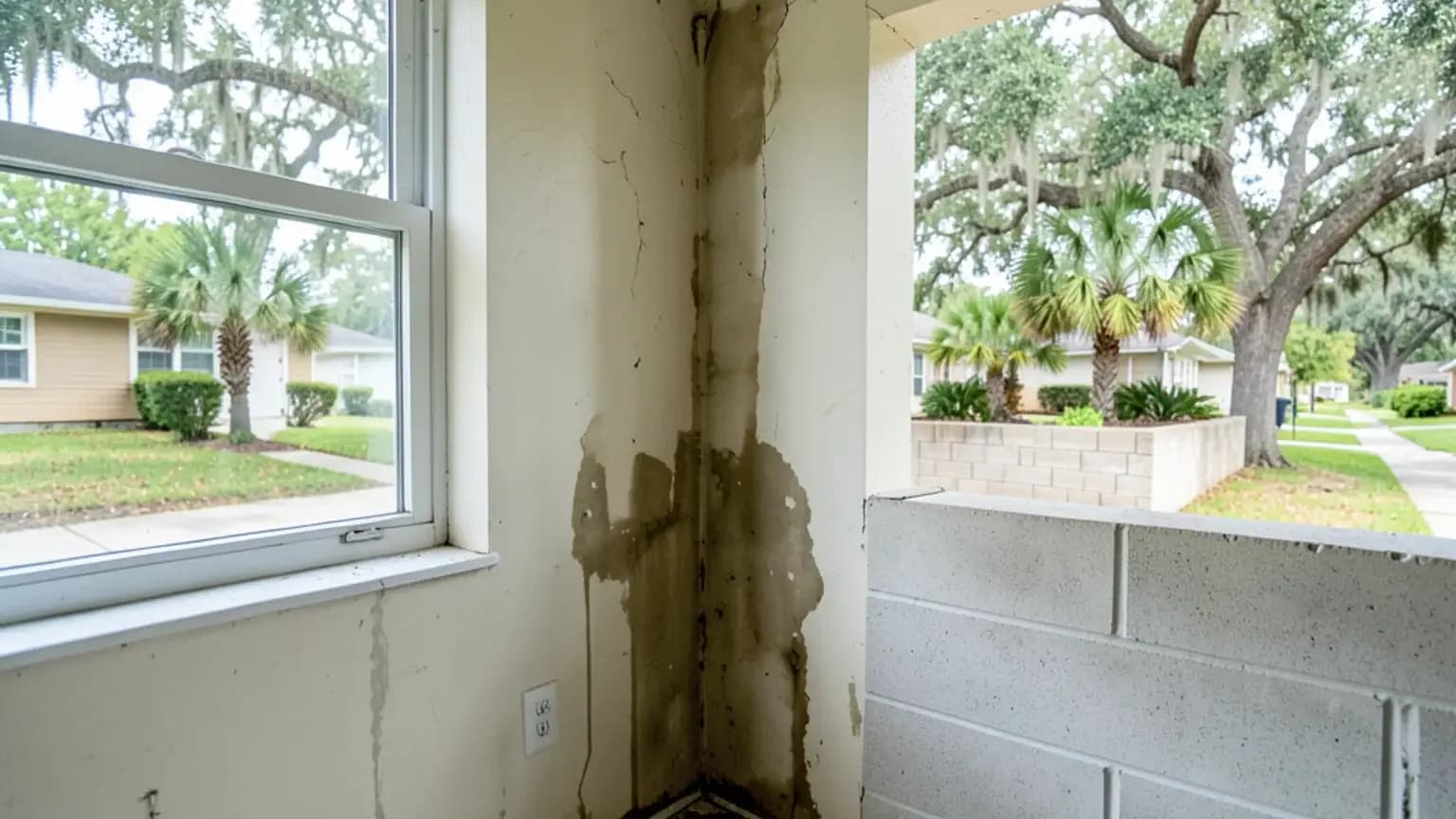 Attic Mold from Roof Leak claim scenario photograph
