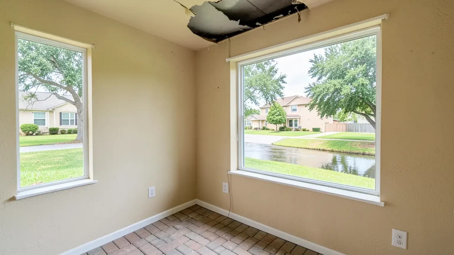 Hurricane damage was denied as flood. scenario illustration