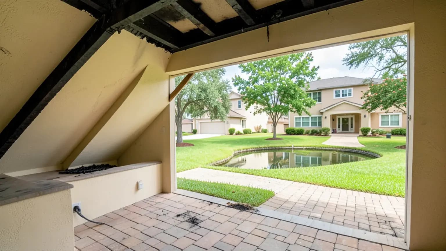 Garage or Workshop Fire claim scenario photograph