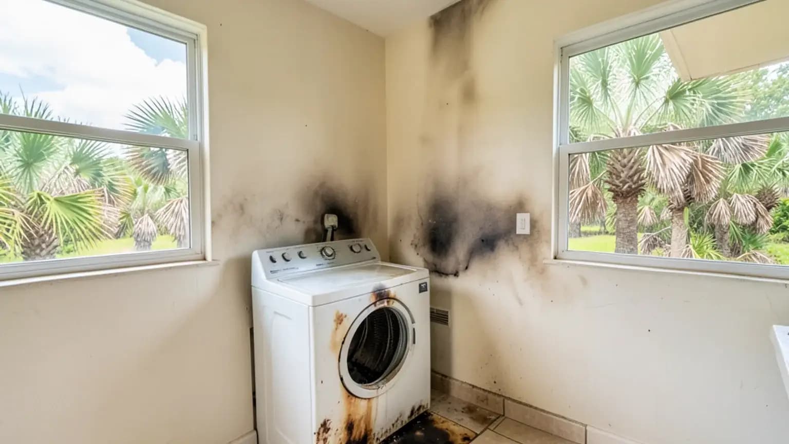 Fire Damage typical to Florida Fort Myers claims.