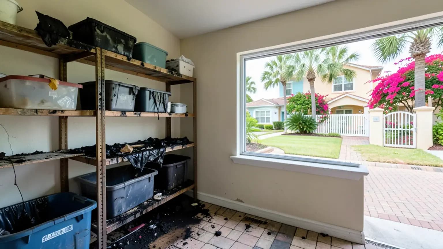 Fire Damage claim scenario photograph