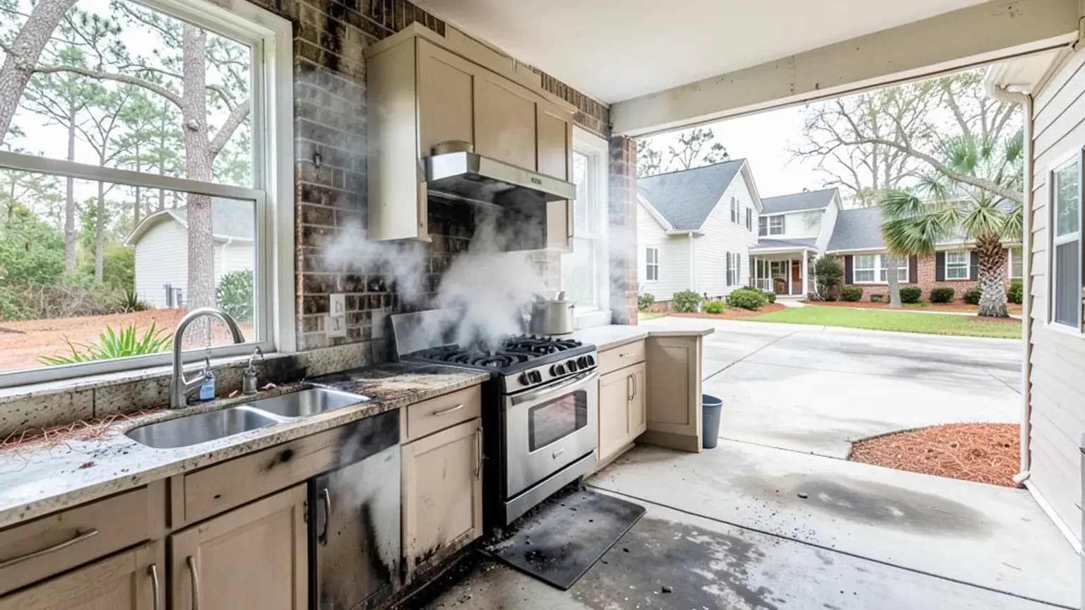 Chimney Fire Damage claim scenario photograph