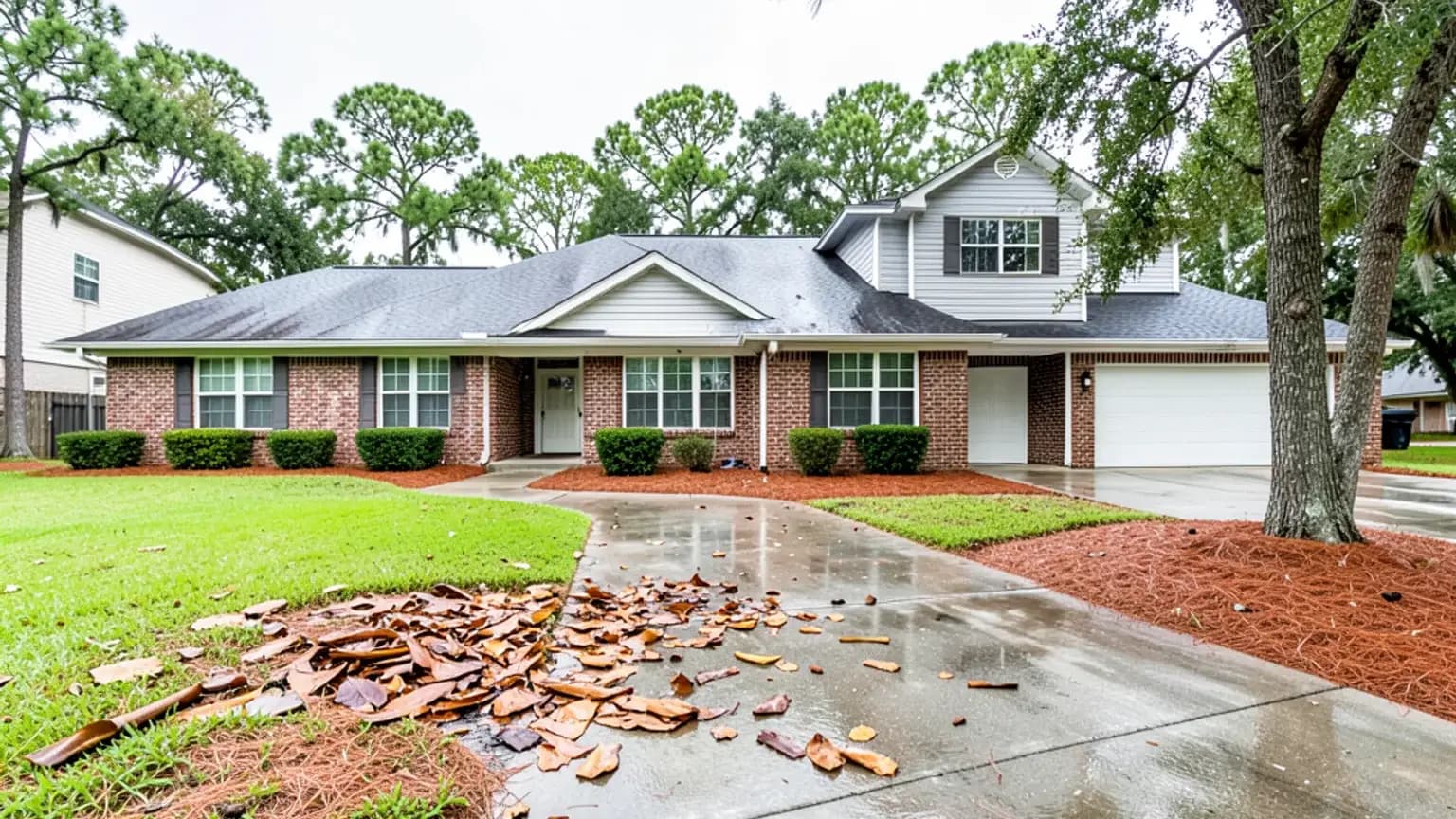 Wind Damage claim scenario photograph