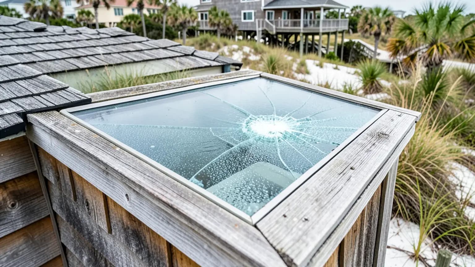 Hail Damage claim scenario photograph