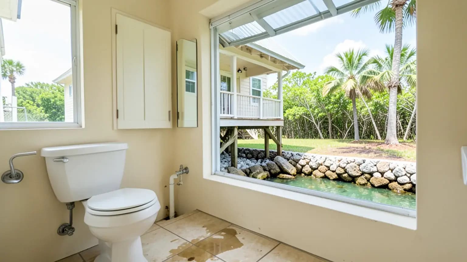 Toilet Overflow Water Damage claim scenario photograph