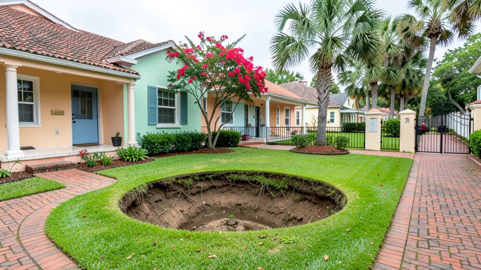 Sinkhole claim scenario photograph